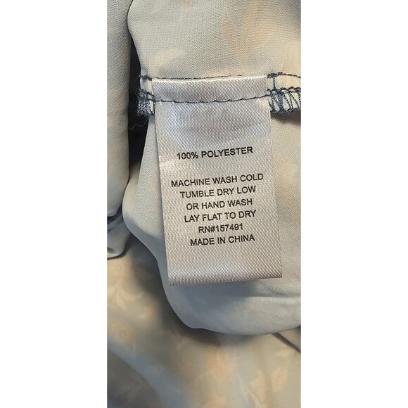 Bloomfield A-Line Floral Teal Brown Cream Spaghetti Strap Ruffled Sundress Large - Picture 8 of 12